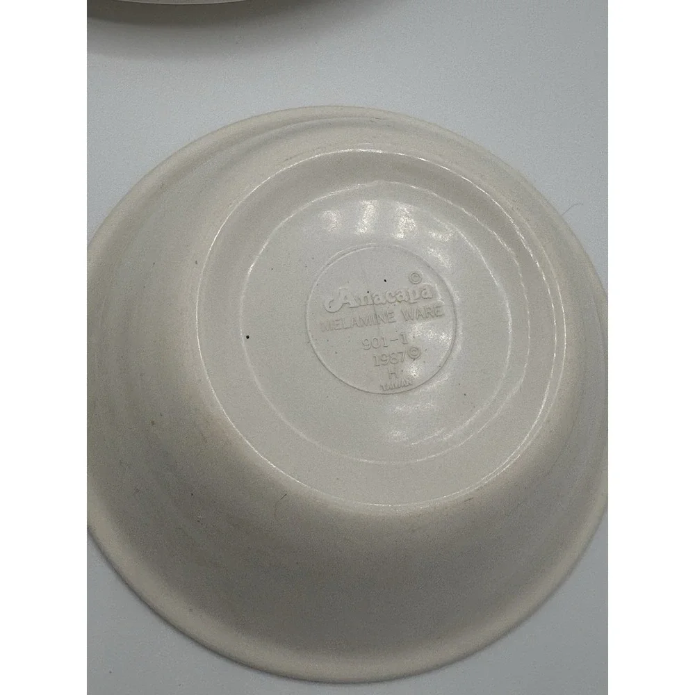 Vintage Melamine Child Plate Bowl Set 1980S Anacapa Made In Taiwan